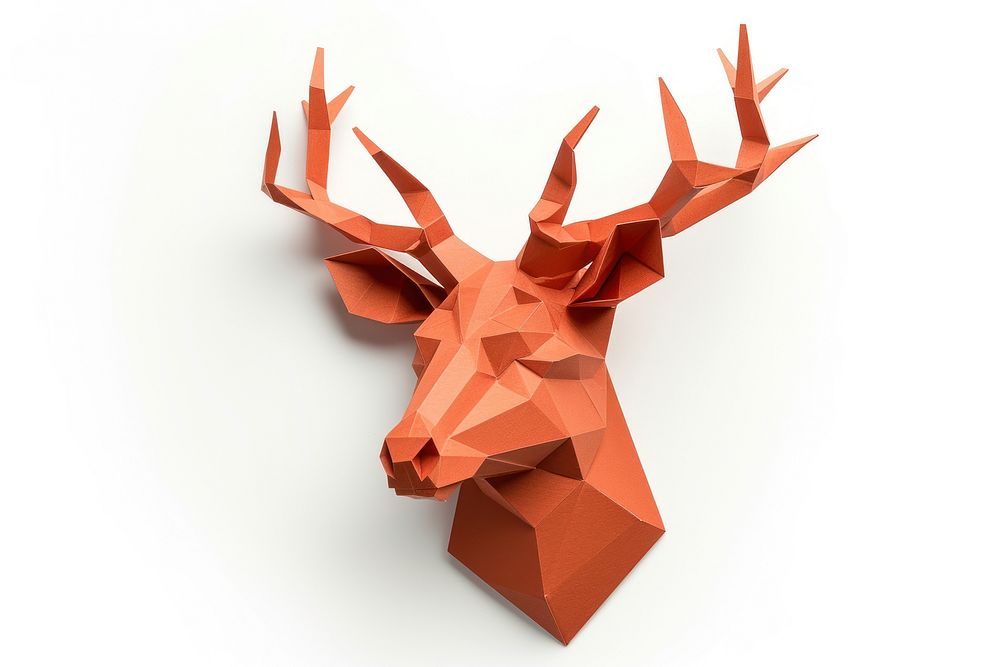 Deer origami paper art.