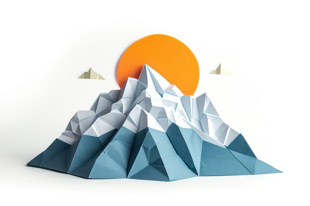 Mountian origami paper art.