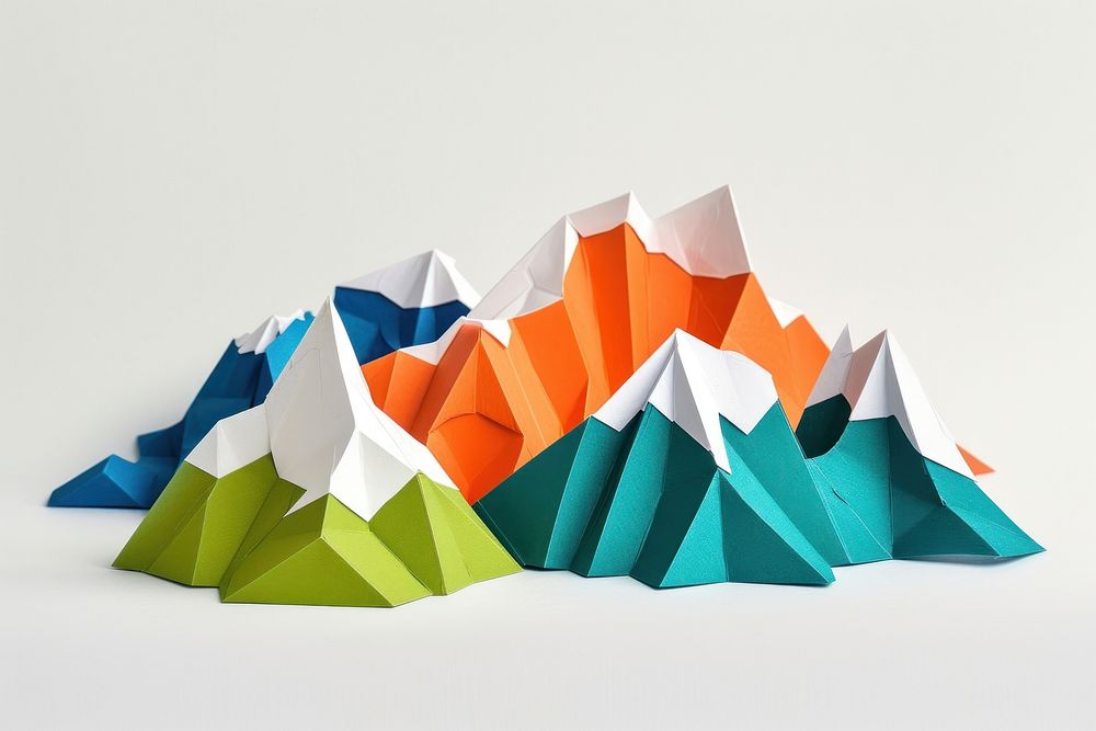 Mountian paper origami craft.