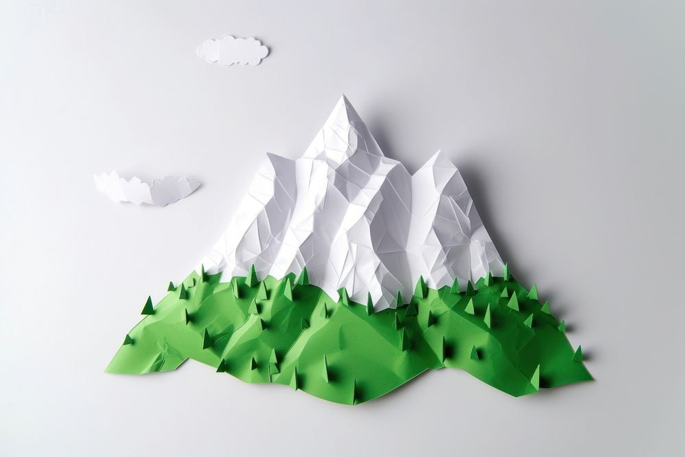 Mountian paper art tranquility.