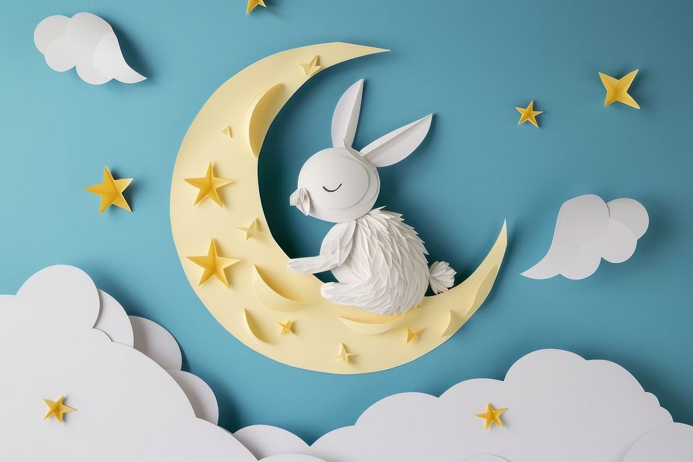 Rabbit in moon representation spirituality tranquility.