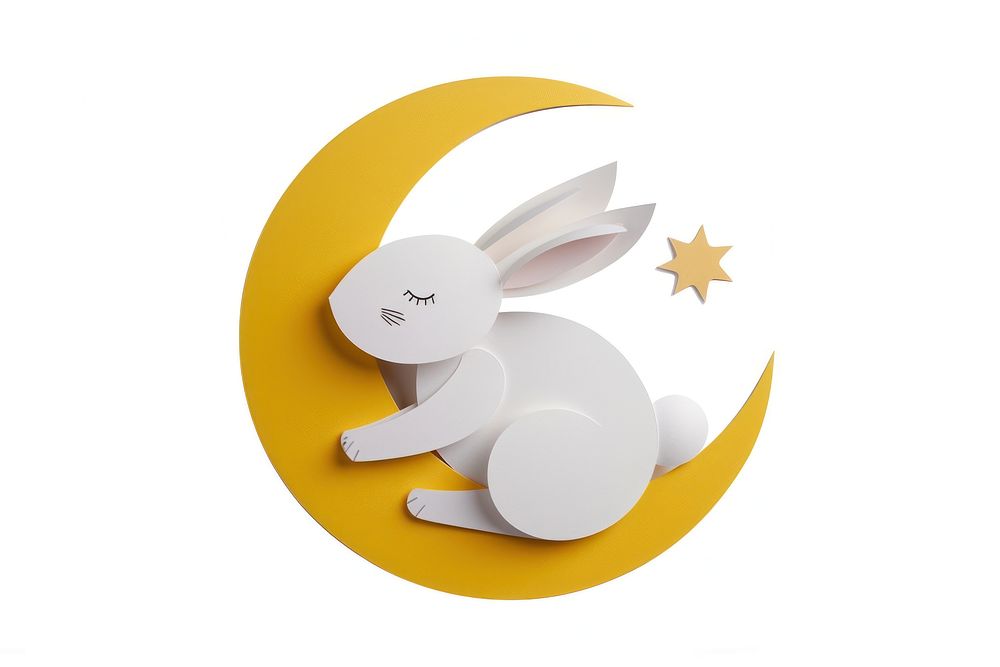 Rabbit in moon animal mammal white background.
