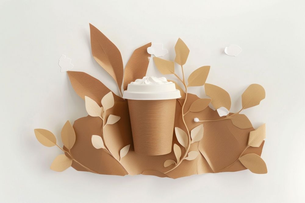 White coffee cardboard paper cup.