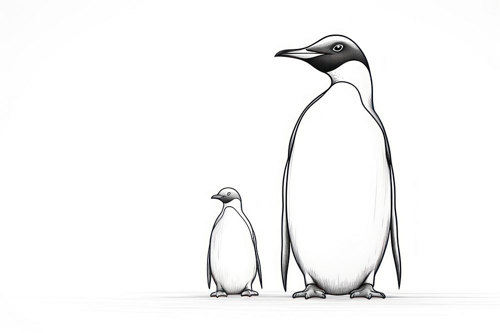 Penguin penguin animal sketch.