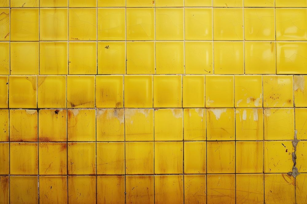 Yellow backgrounds tile wall.