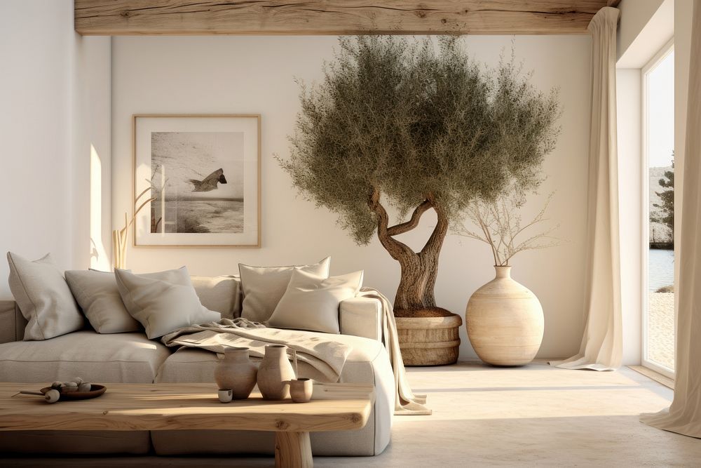 Olive tree decorate inhome architecture furniture building.