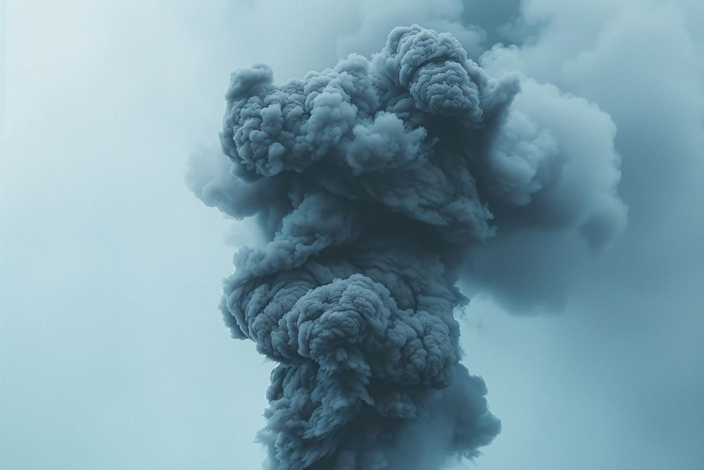 Bomb smoke outdoors volcano explosion.