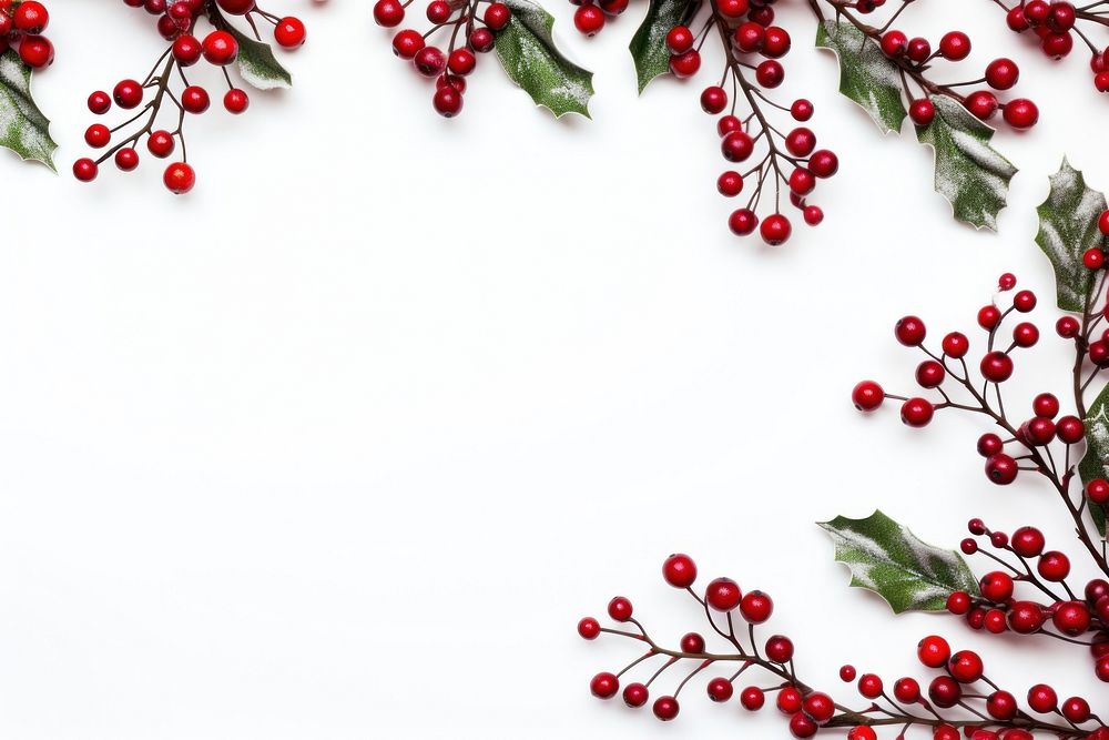 Christmas Border frame of tree branches backgrounds christmas cherry.