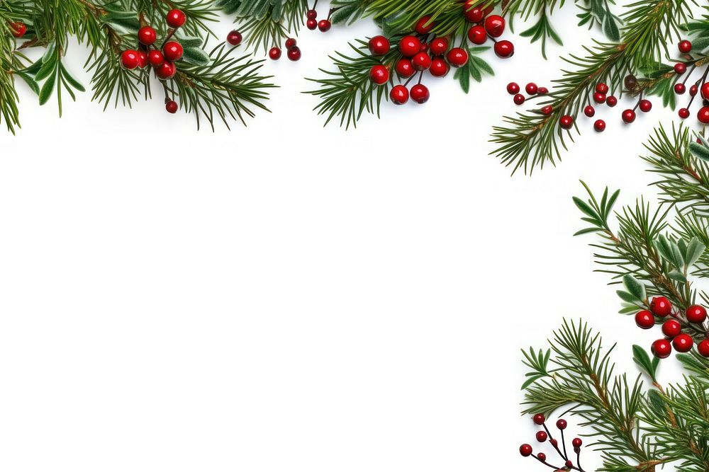 Christmas Border frame of tree branches backgrounds christmas plant.