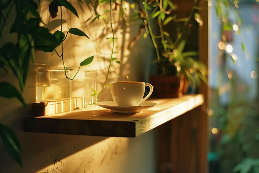 Coffee drip lighting plant cup.