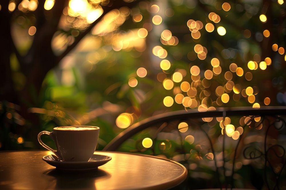 Coffee outdoor lighting outdoors drink.
