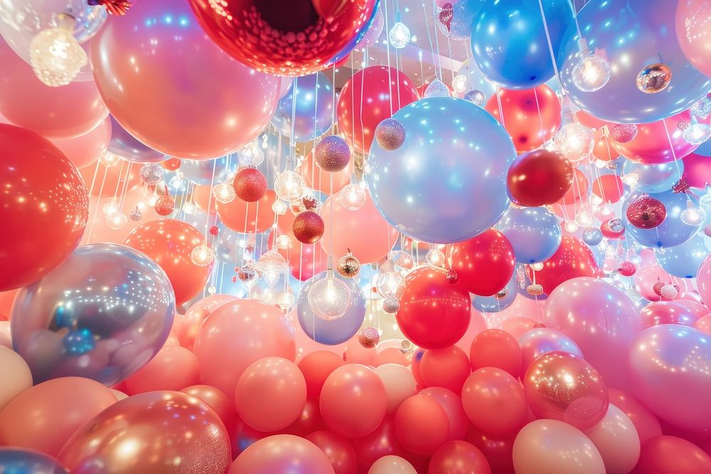 Balloon space room backgrounds illuminated celebration.