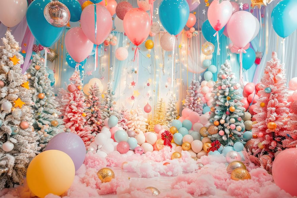 Balloon space room christmas backgrounds party.