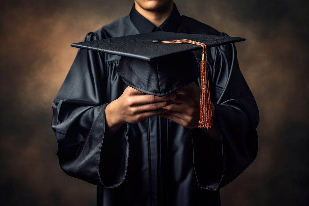 Person holding graduation hat student person intelligence.