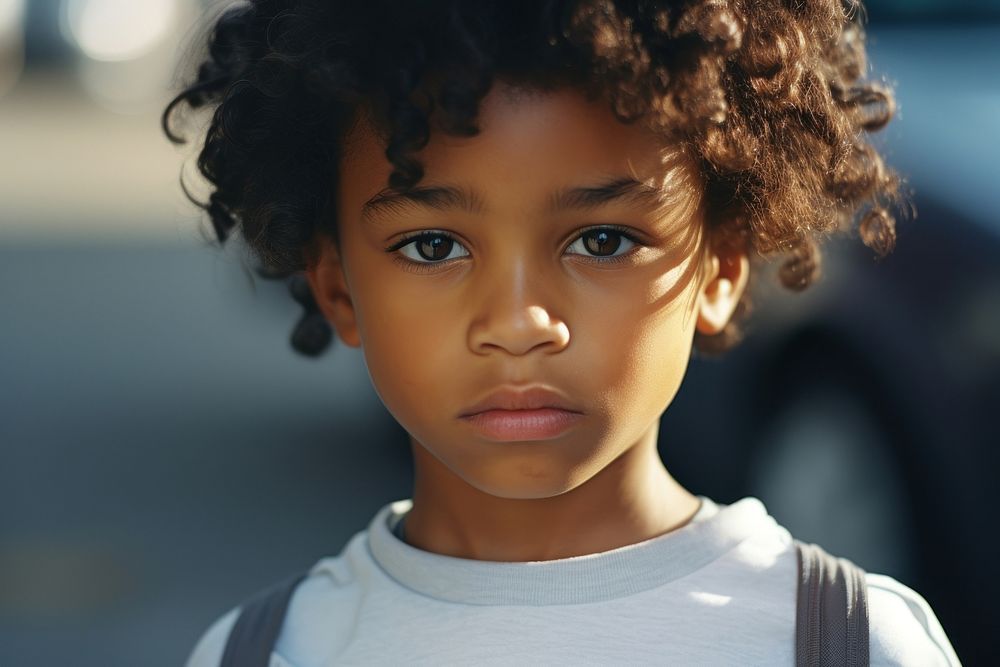 Cute African-American little boy photography portrait child.