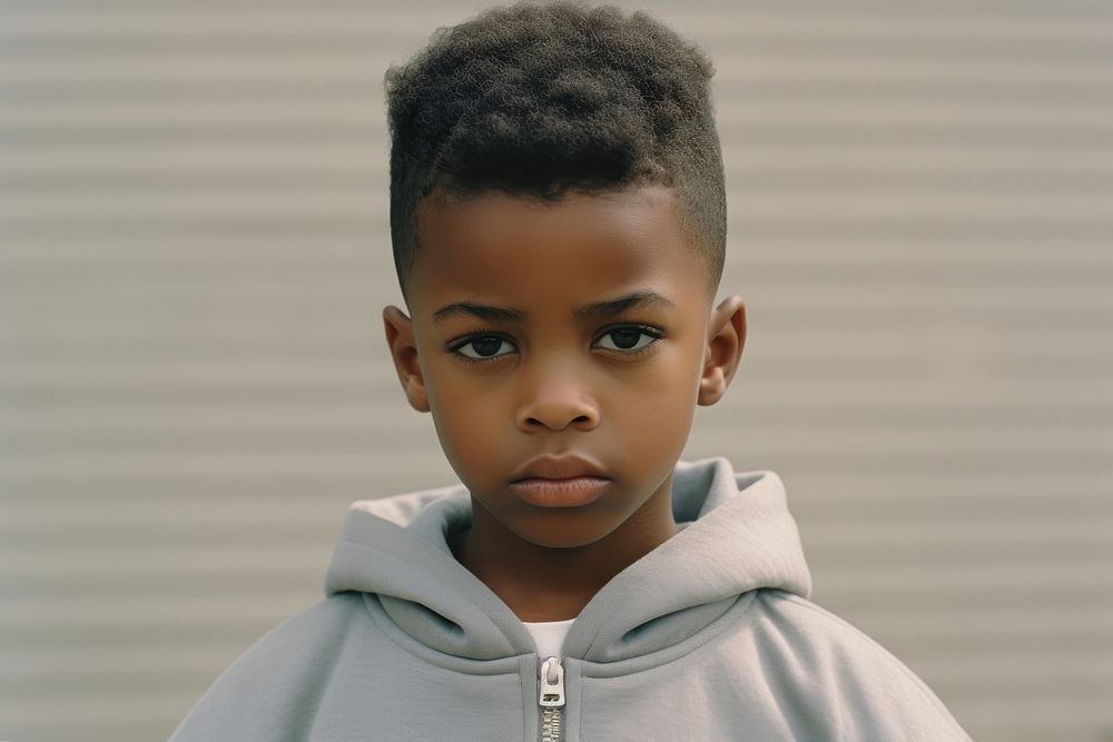 Cute African-American little boy photography portrait child.