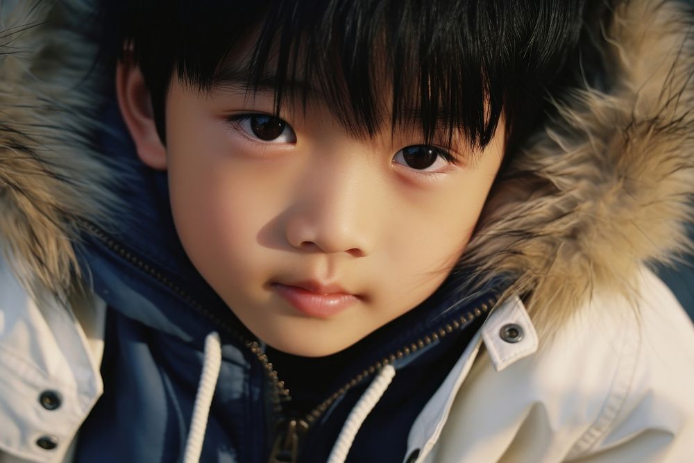 Cute Asian little boy photography portrait innocence.