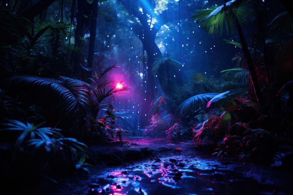 Bioluminescence Rainforest background rainforest outdoors nature.
