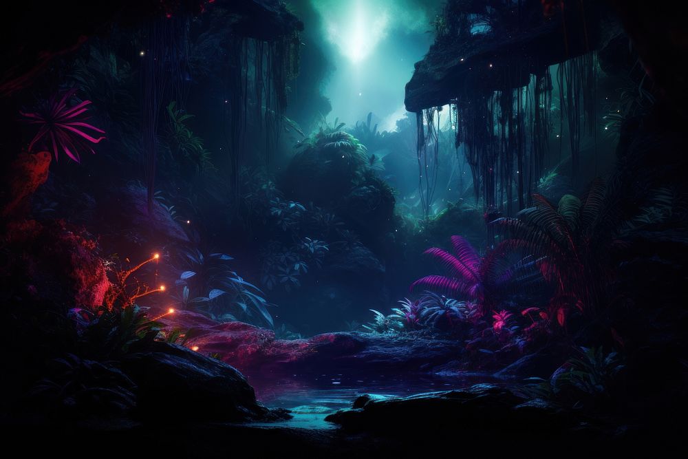 Bioluminescence Rainforest background outdoors nature plant.