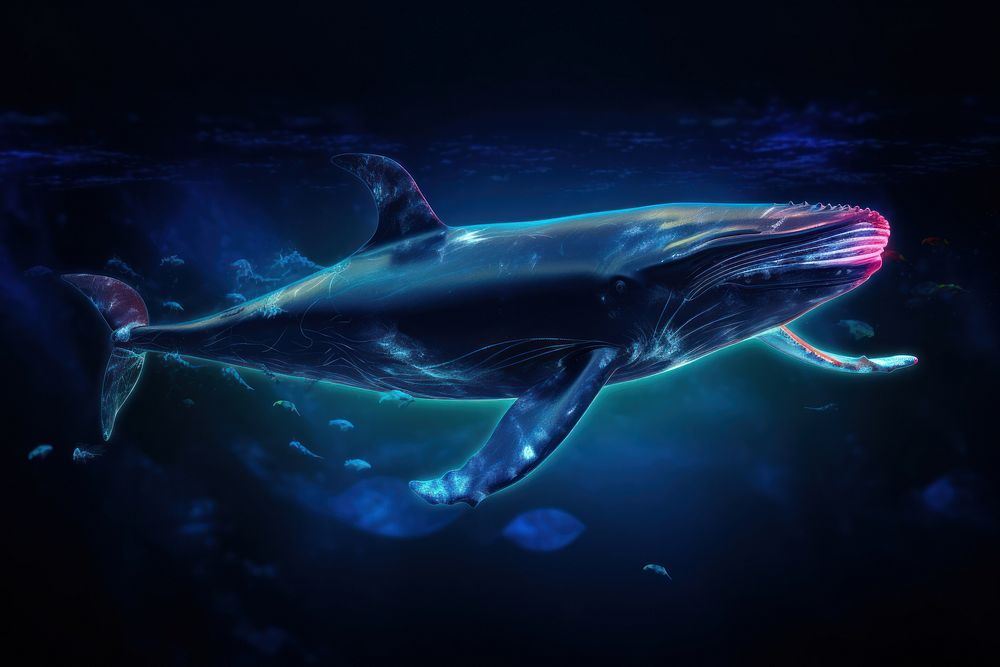 Bioluminescence Whale background whale animal mammal.