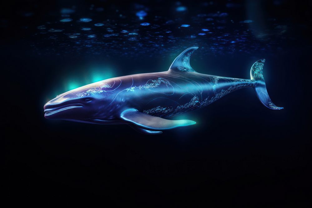 Bioluminescence Whale background whale dolphin animal.