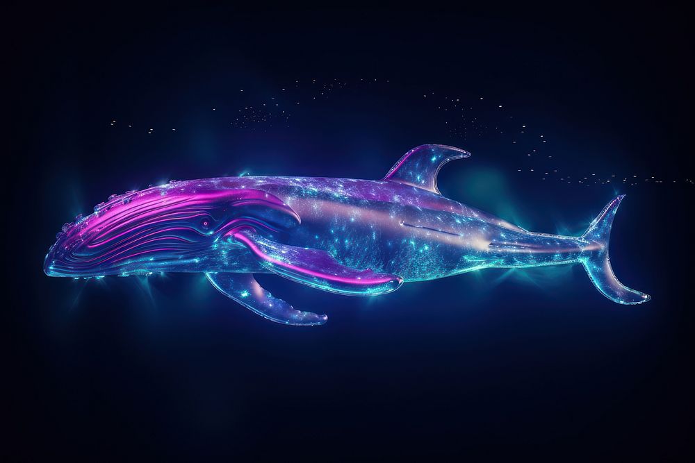 Bioluminescence Whale background whale animal | Premium Photo ...