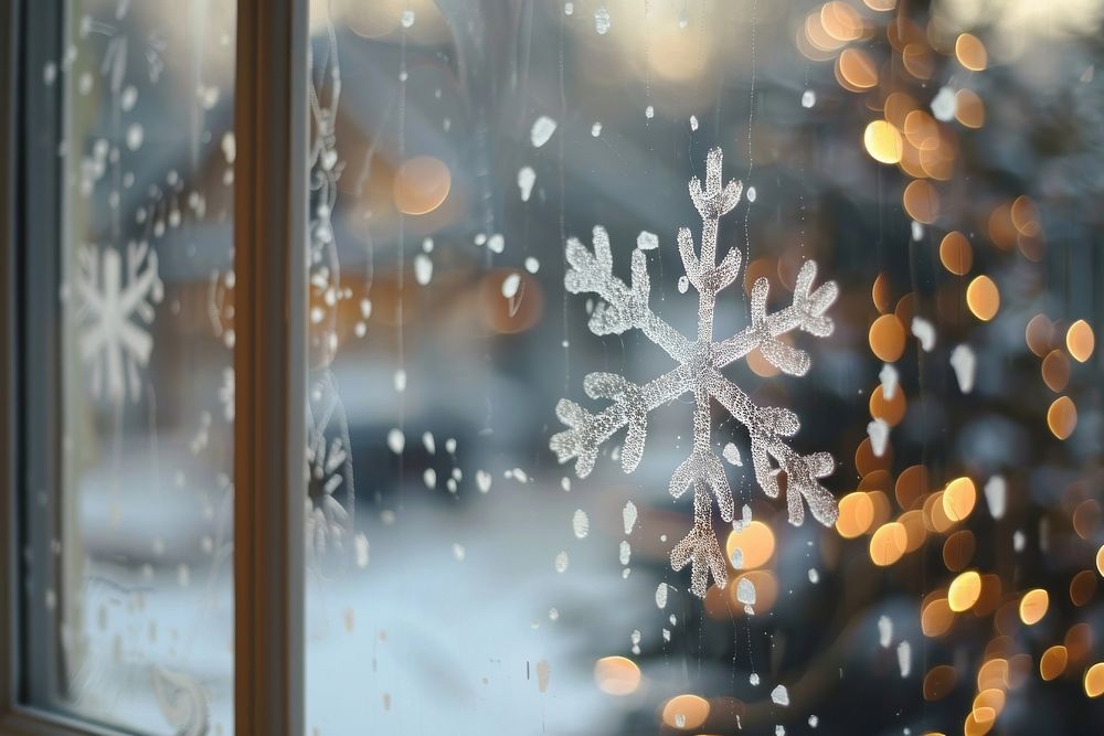 Backgrounds snowflake window glass.