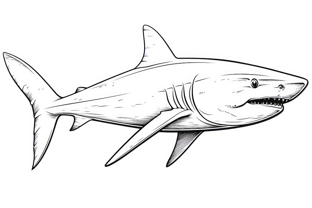 Shark animal sketch fish.