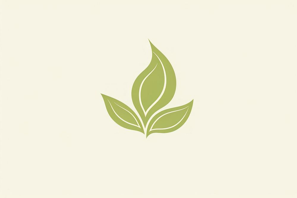 Green tea icon plant logo leaf.