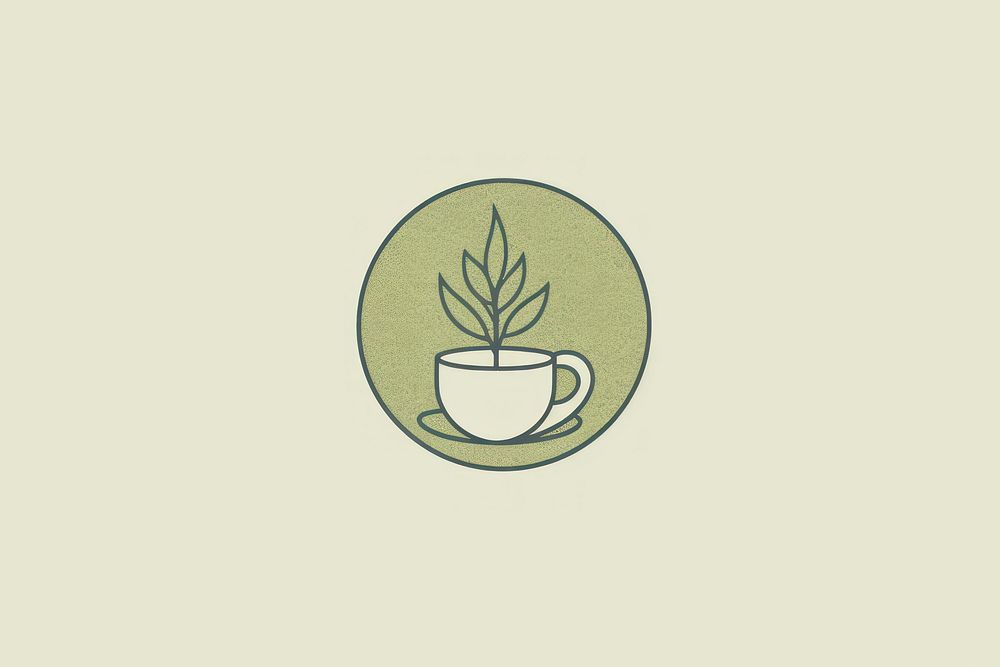 Green tea icon drink plant leaf.