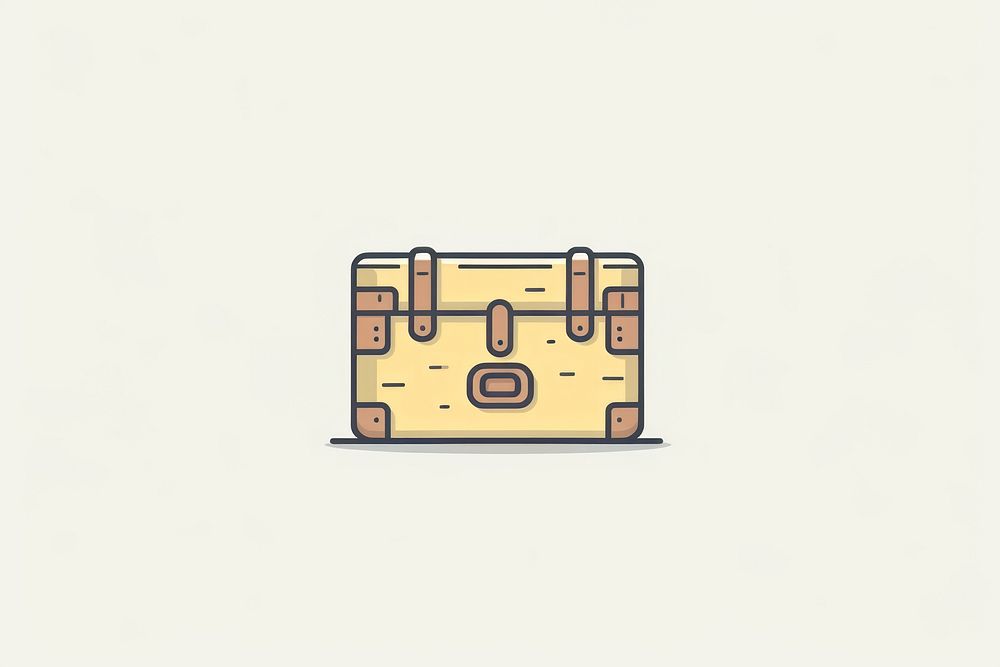 Treasure box icon clapperboard suitcase luggage.