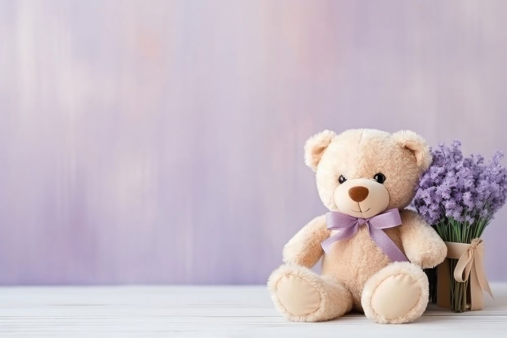 Teddy Bear lavender toy bow.