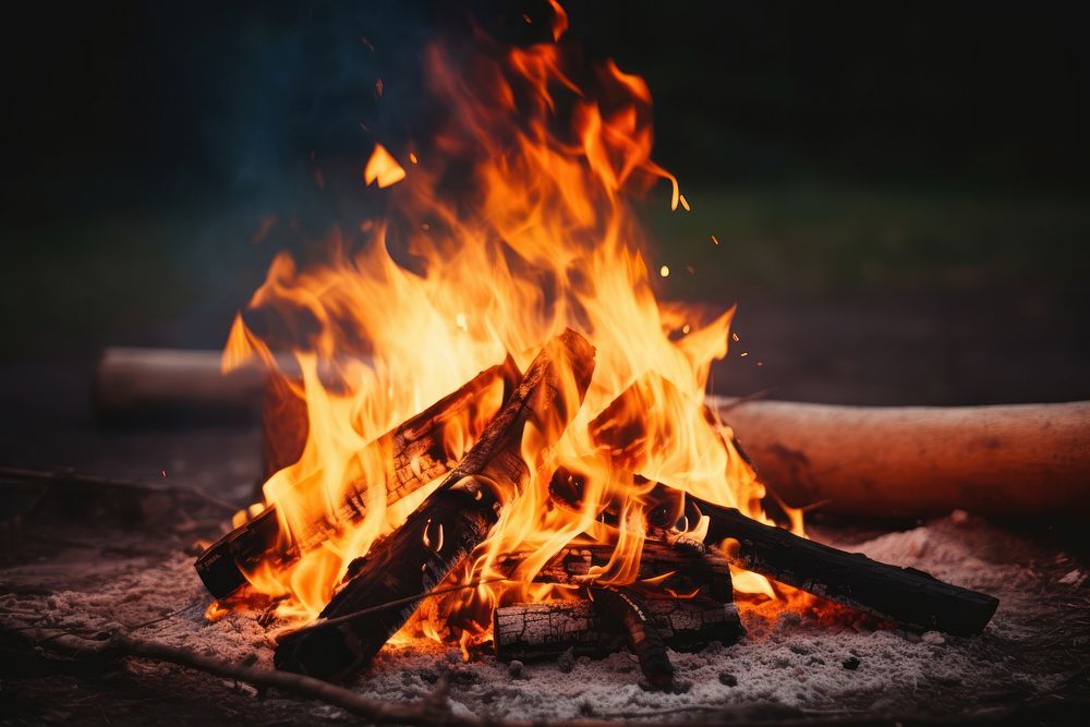 Campfire bonfire fireplace firewood.