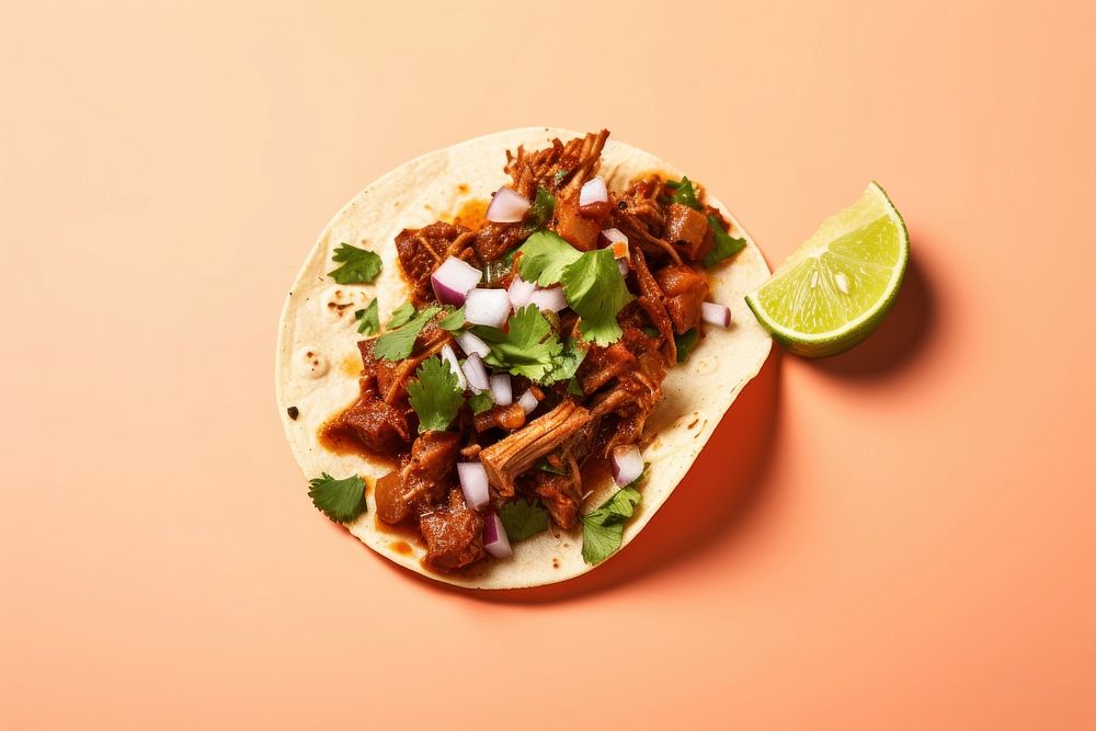 Taco Al pastor taco food meat.