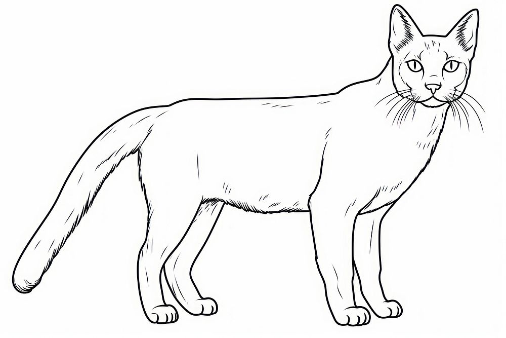 Siamese cat sketch drawing animal.
