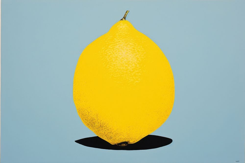 Lemon silkscreen fruit plant pear.