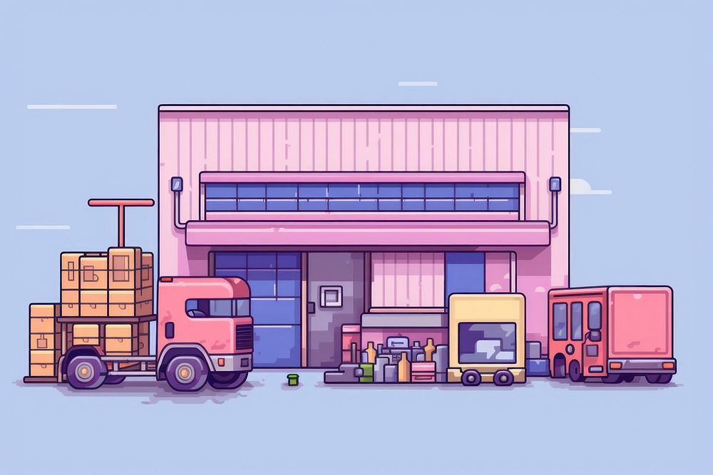 Warehouse pixel vehicle transportation architecture.