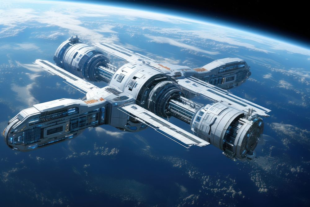Cargo space futuristic astronomy.