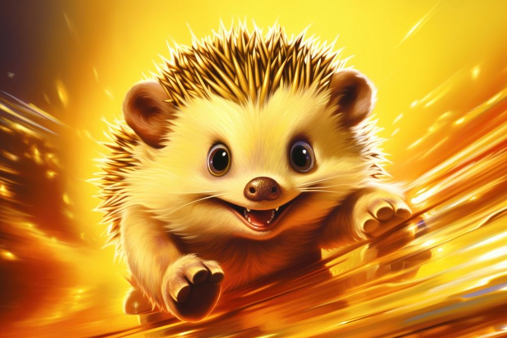 Hedgehog runing hedgehog mammal animal.