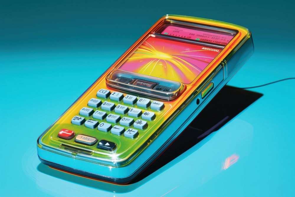 Old Smartphone electronics calculator technology.