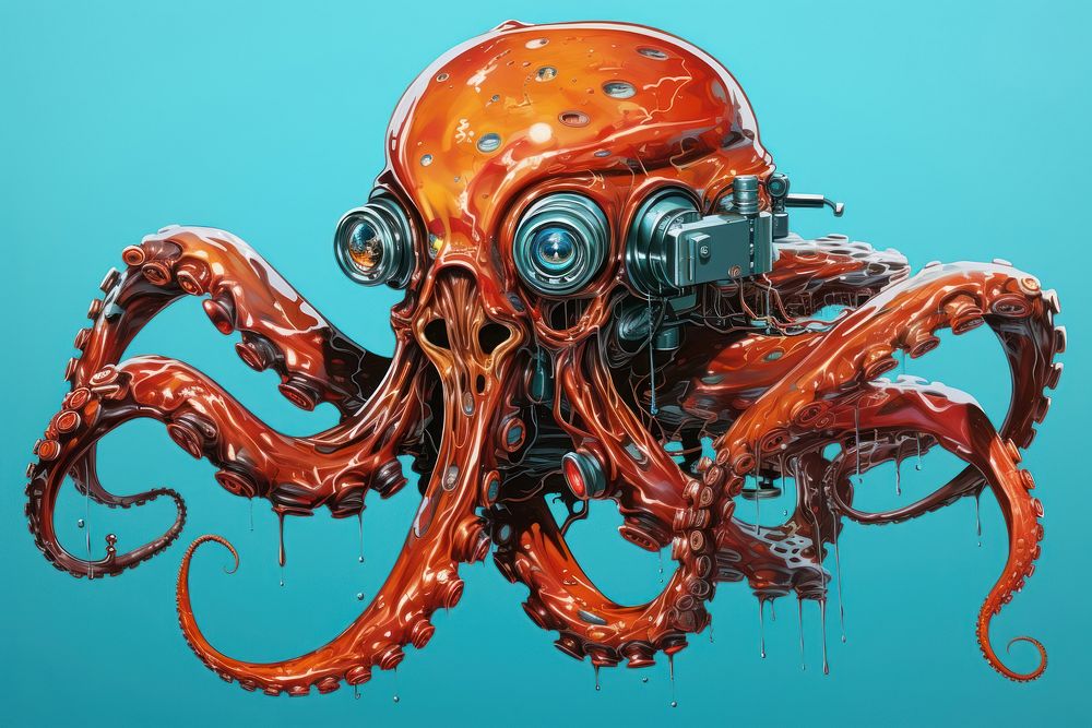 Robot Octopus octopus invertebrate underwater.