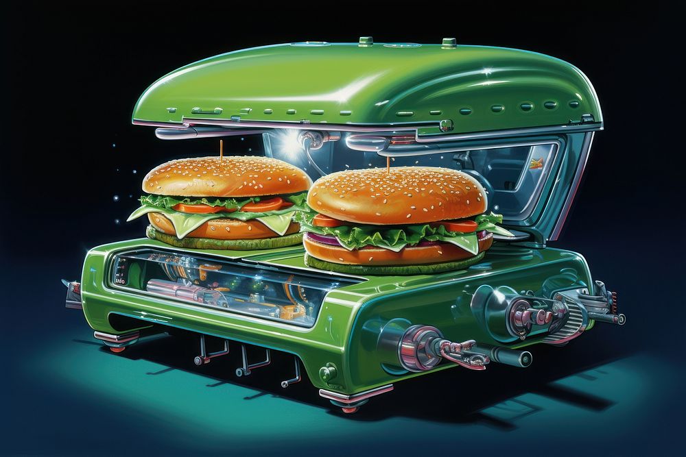 Sandwich robotic sandwich food hamburger.