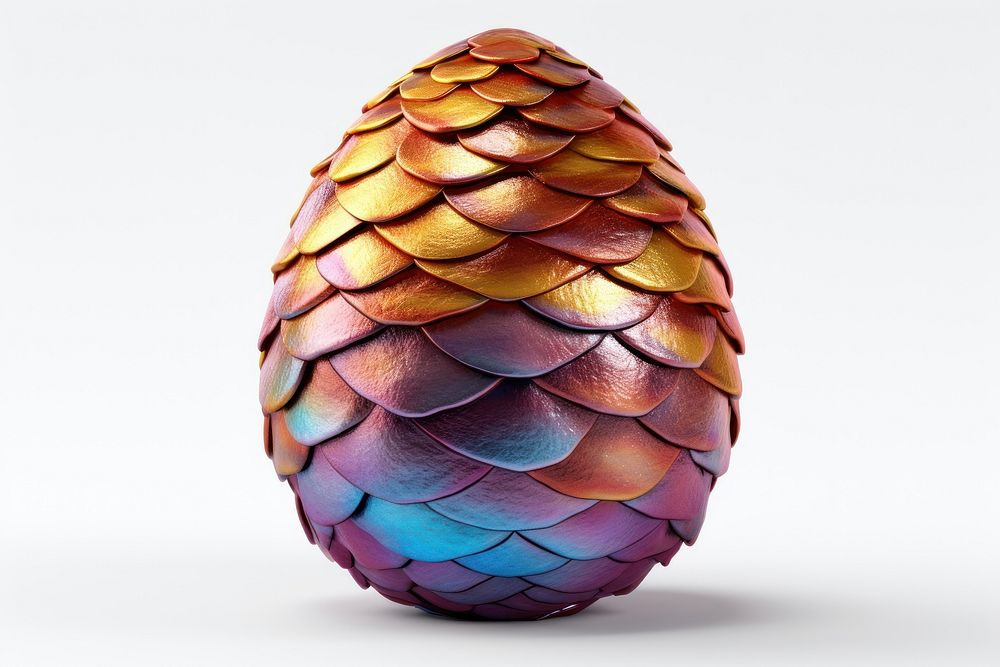 3D pixel art dragon egg white background creativity pineapple.