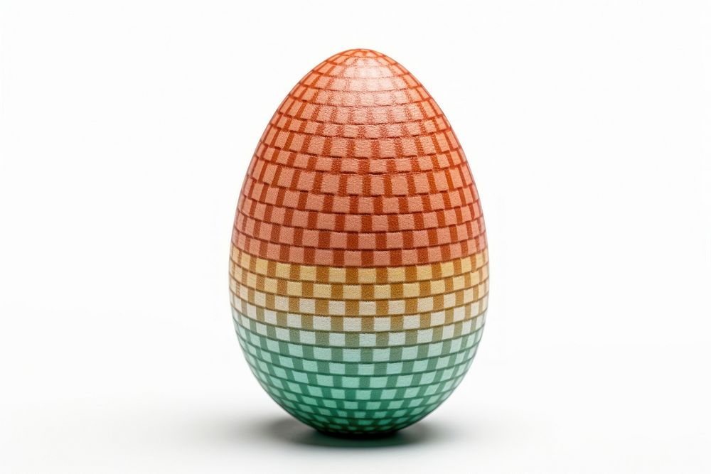 3D pixel art egg white background celebration tradition.