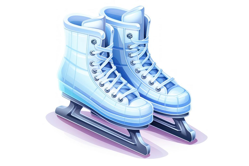 3D pixel art ice skate footwear shoe clothing.