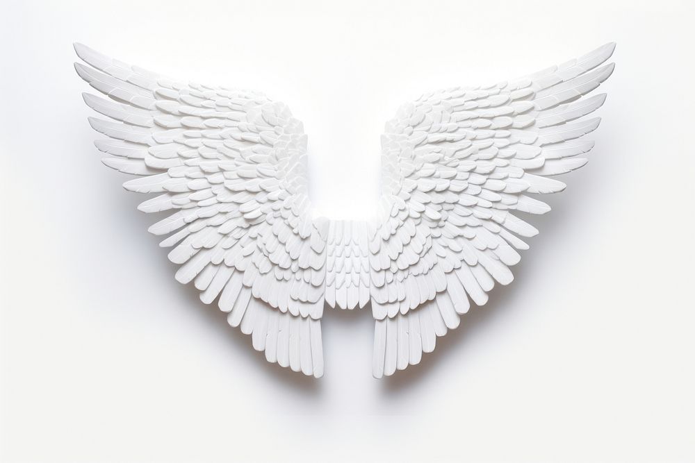 Angel wings bricks toy white bird white background.
