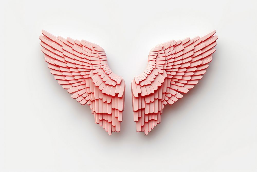 Angel wings bricks toy art white background pattern.