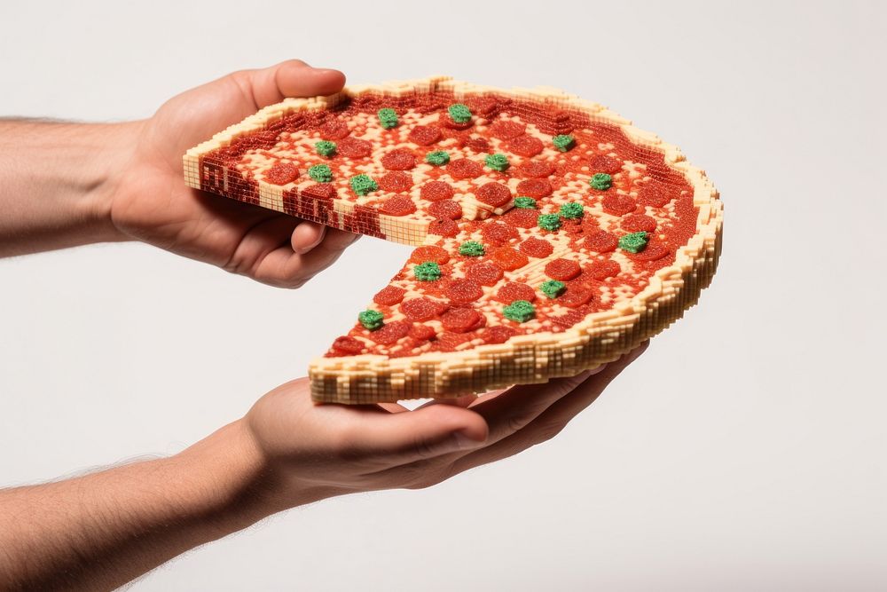 Person holding pizza food celebration strawberry.