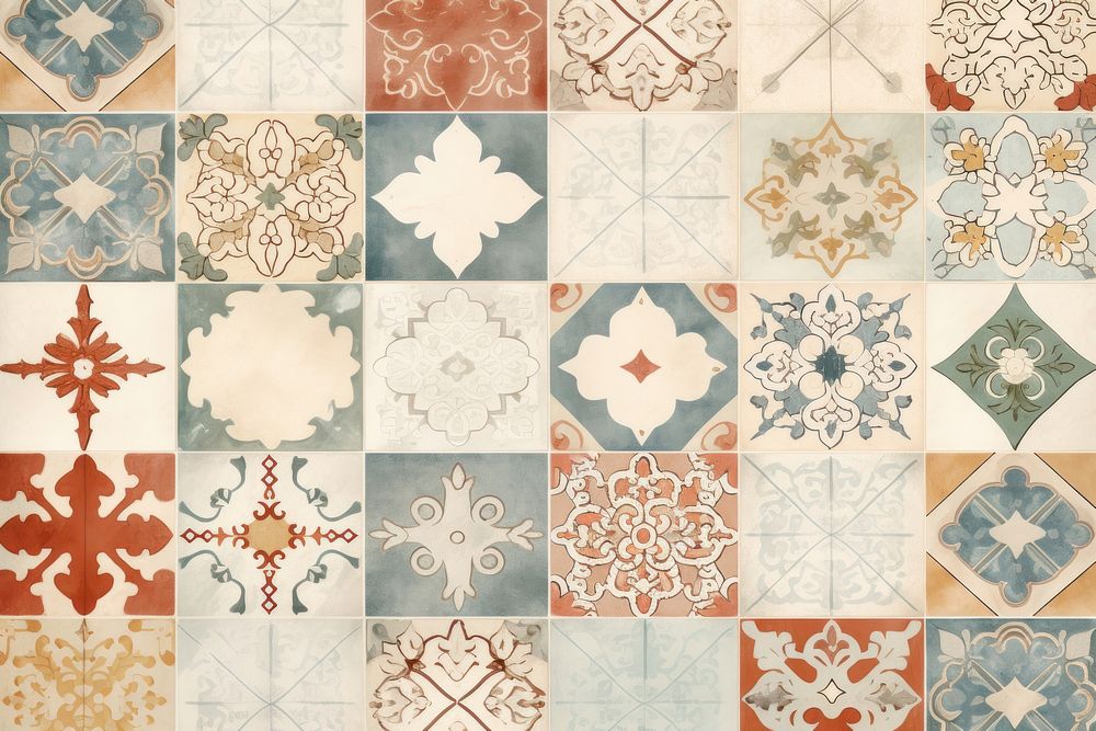 Pastel tiles pattern backgrounds decoration.