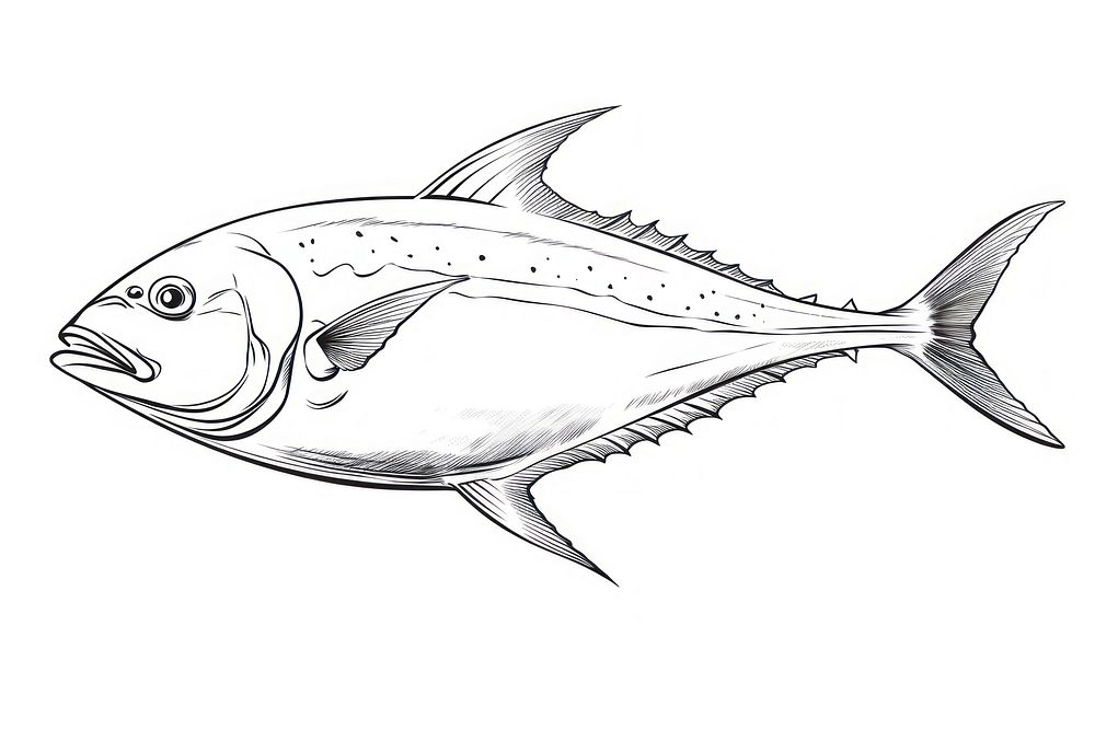 Tuna sketch drawing animal.